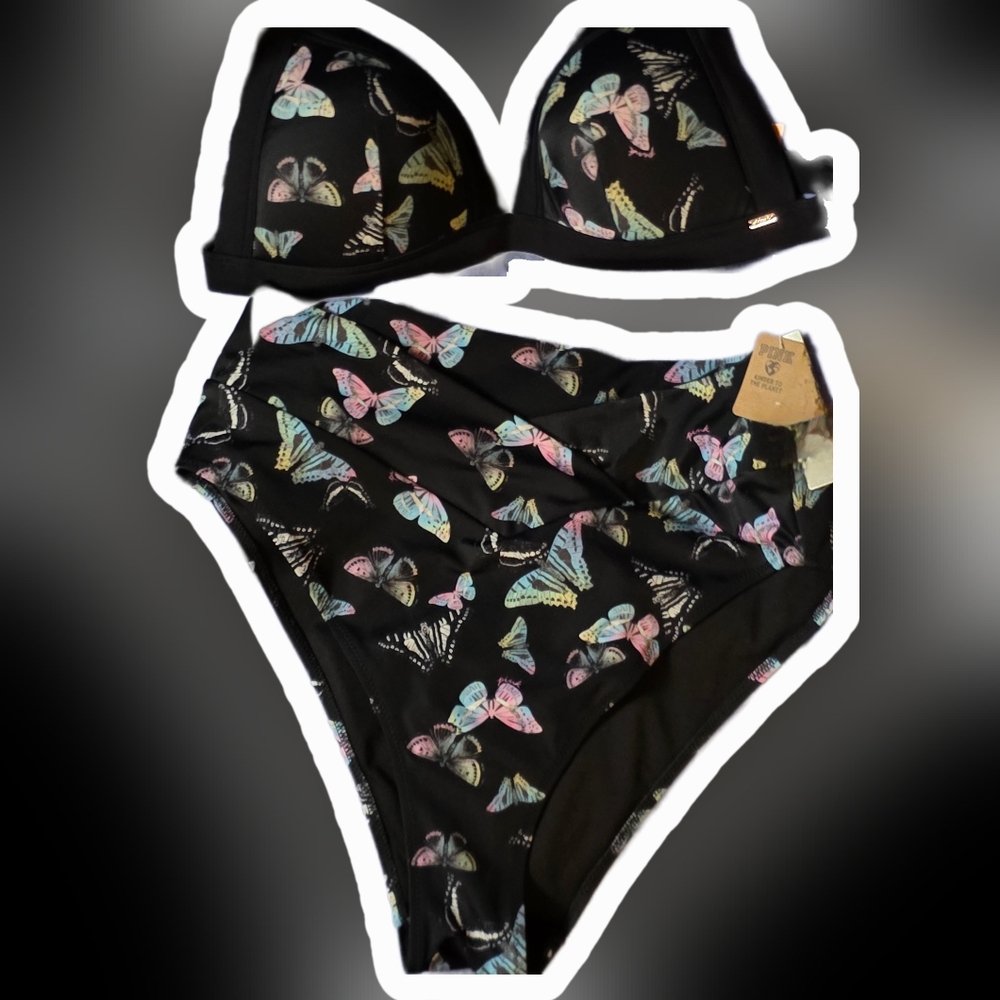 PINK Victoria's Secret Black Bikini Set